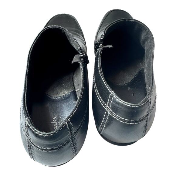 Clarks Leather Ankle Boot Block Heel Bootie Shooty 10 Black Zip Comfort Corpcore - Picture 5 of 14